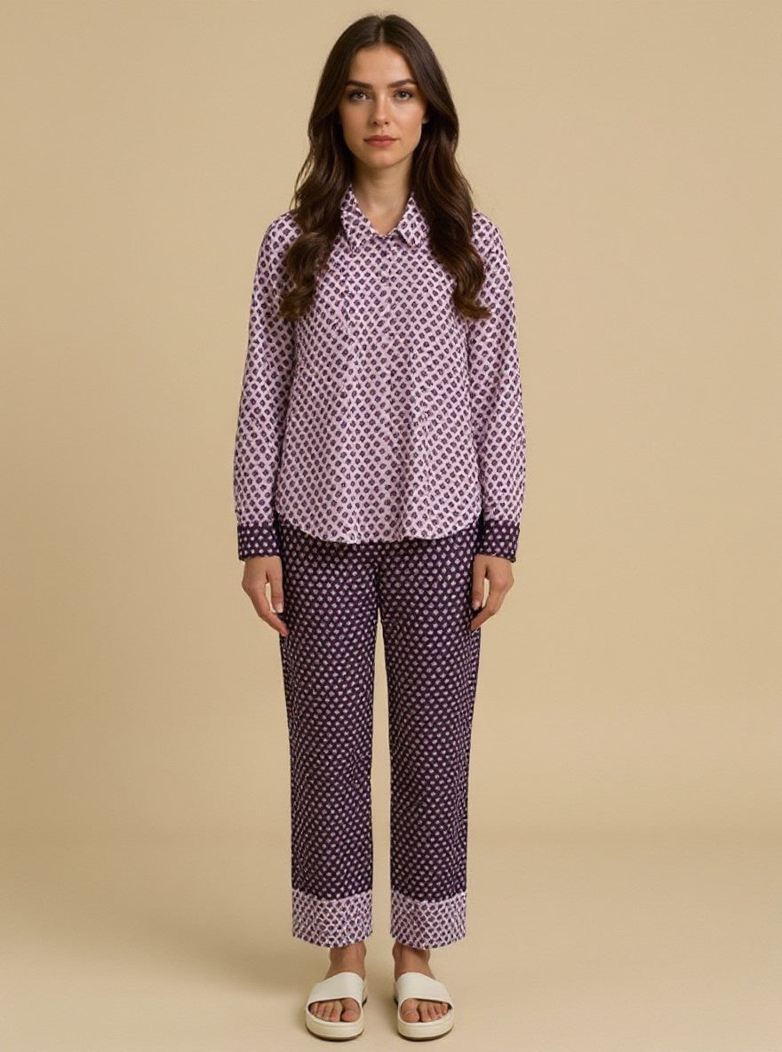 Women's Printed Satin Co Ord Set