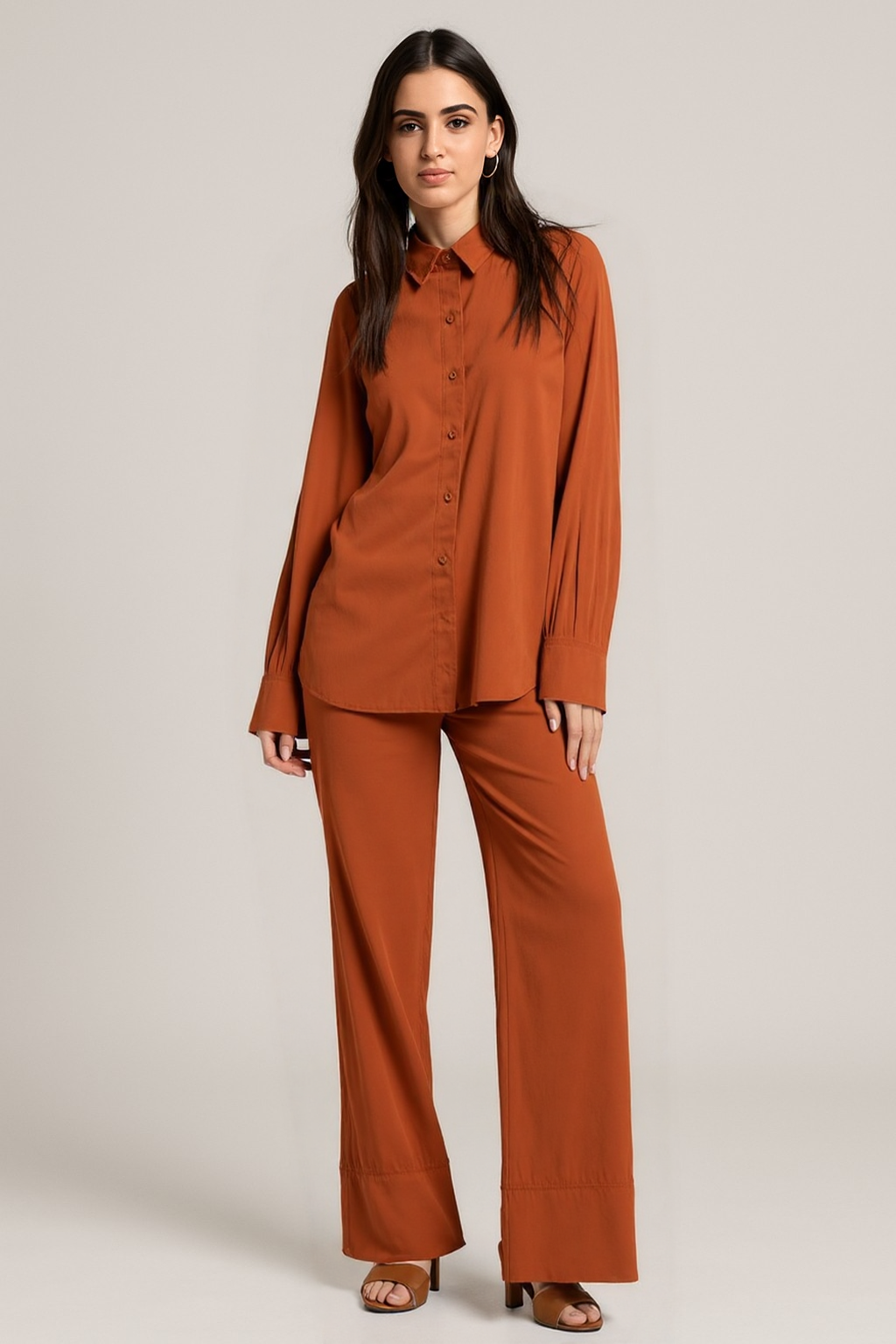 Rusted Color Co-Ord Set Linen