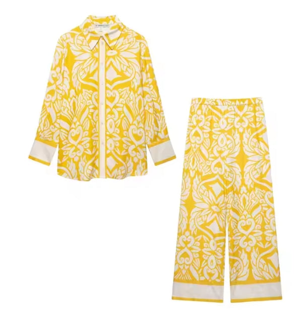 Women's Yellow Floral Co-ord Set
